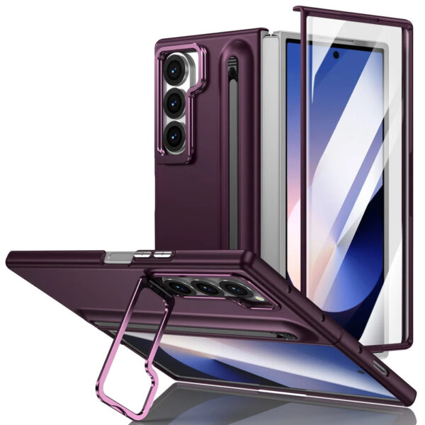 Luxury Premium Multifunctional Lens Holder with Stylus and Tempered Glass Film Case Cover Samsung Galaxy Z Fold 3/Z Fold 4 - Image 55