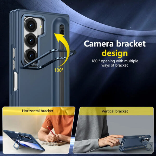 Luxury Premium Multifunctional Lens Holder with Stylus and Tempered Glass Film Case Cover Samsung Galaxy Z Fold 3/Z Fold 4 - Image 49
