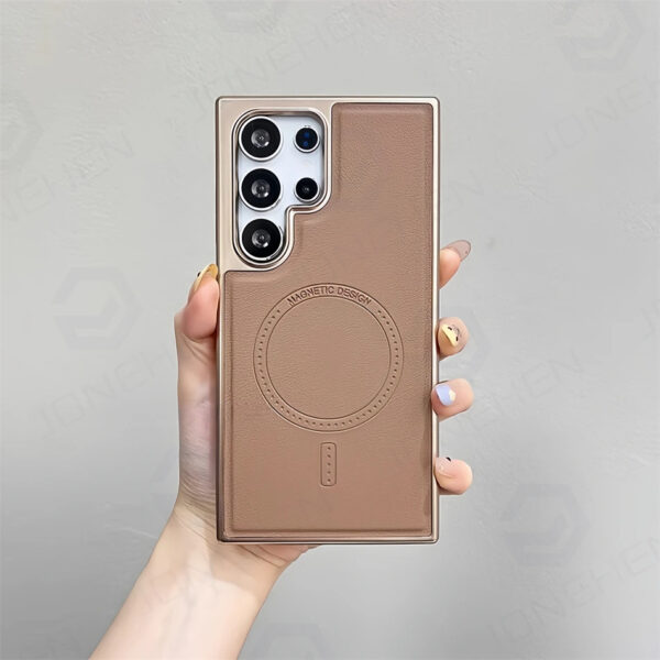 Luxury Premium Business PU Leather Electroplated Magsafe Wireless Charging  Phone Cover For Samsung Galaxy S Series - Image 36