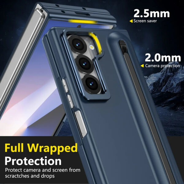 Luxury Premium Multifunctional Lens Holder with Stylus and Tempered Glass Film Case Cover Samsung Galaxy Z Fold 3/Z Fold 4 - Image 51