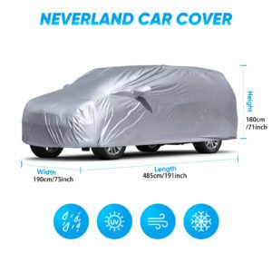 Luxury Premium Waterproof All Weather Sun Protection SUV Outdoor Car Cover - Silver, Extra Extra Large
