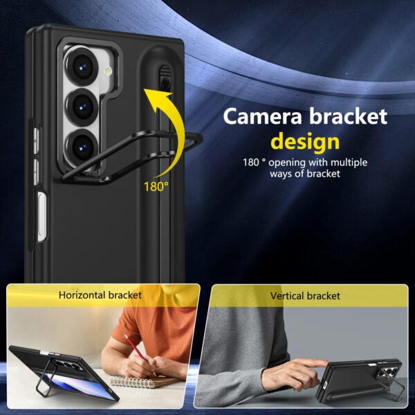 Luxury Premium Multifunctional Lens Holder with Stylus and Tempered Glass Film Case Cover Samsung Galaxy Z Fold 3/Z Fold 4 - Image 13
