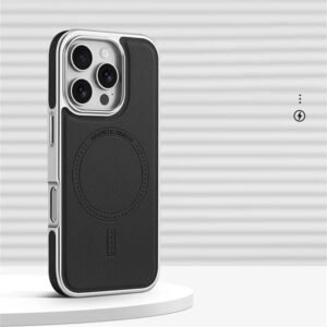 Luxury Premium Business PU Leather Electroplated Magsafe Wireless Charging  Phone Cover For iPhone Series