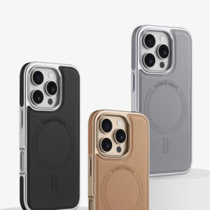 Luxury Premium Business PU Leather Electroplated Magsafe Wireless Charging  Phone Cover For iPhone Series