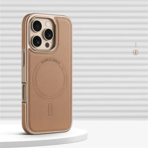 Luxury Premium Business PU Leather Electroplated Magsafe Wireless Charging  Phone Cover For iPhone Series