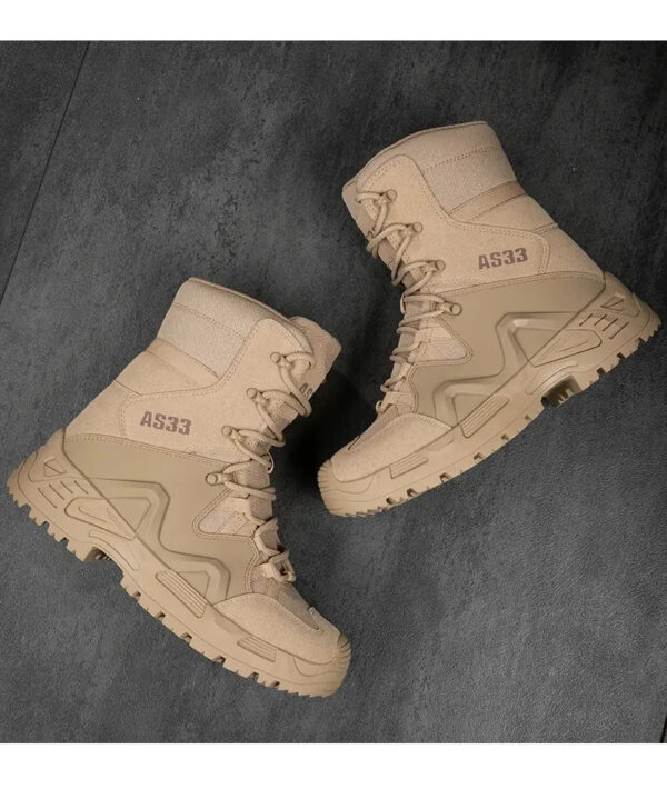 AS33 Men's Tactical High-Top Cowhide Hiking Desert Outdoor Boots - Image 6