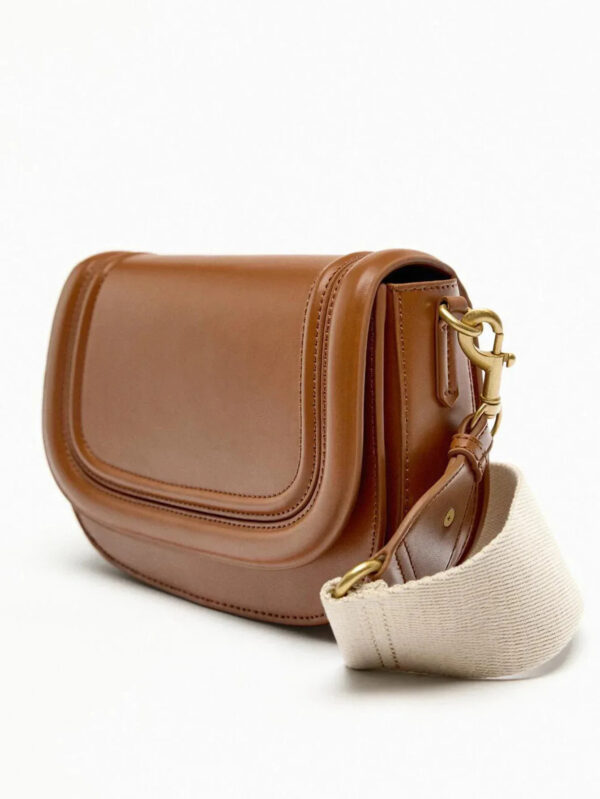 Luxury Premium PU Leather Fashion Vintage Designer Wide Strap Saddle Shoulder Bag - Image 13