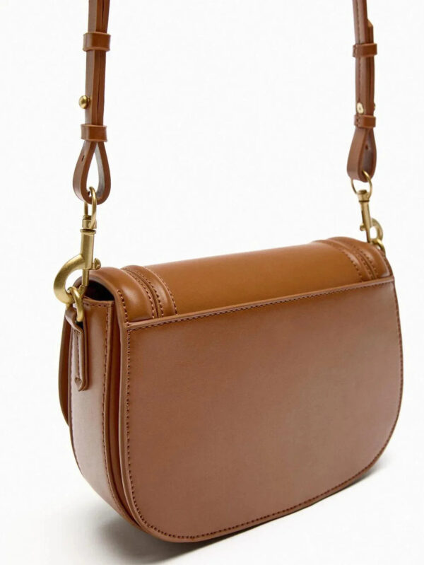 Luxury Premium PU Leather Fashion Vintage Designer Wide Strap Saddle Shoulder Bag - Image 14