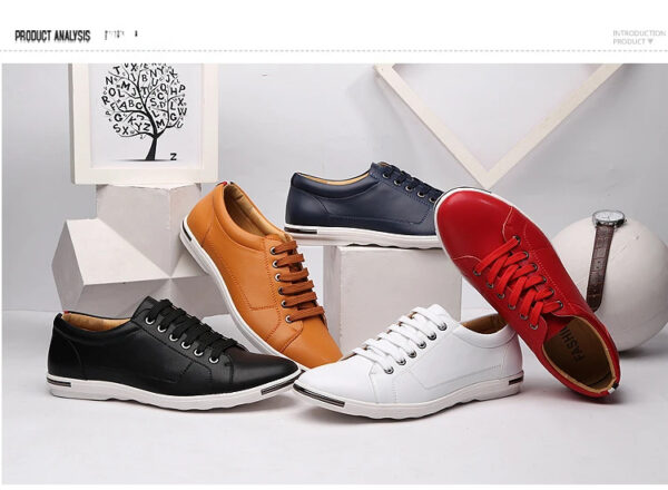 Luxury Premium Leather Simple Designer Breathable Classic Lace-up Sneakers Shoes