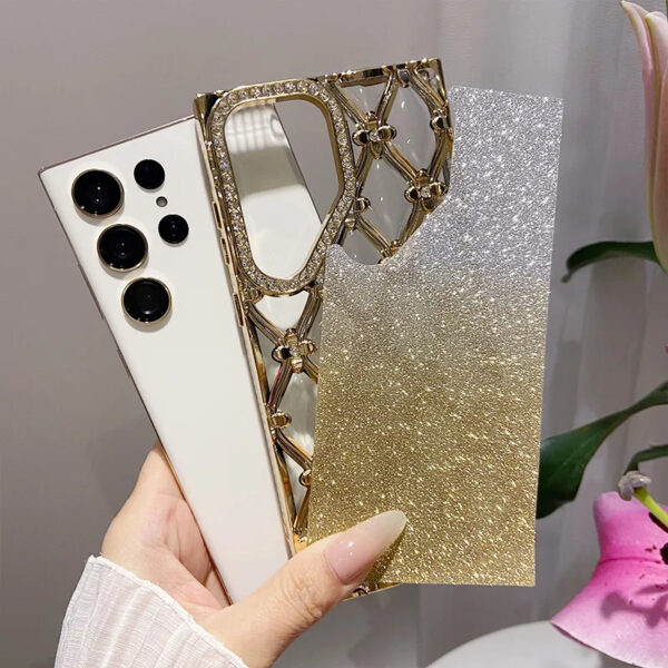 Luxury Premium Fashion Glitter Electroplating Rhinestone Flower  Case Cover for Samsung Series - Image 7