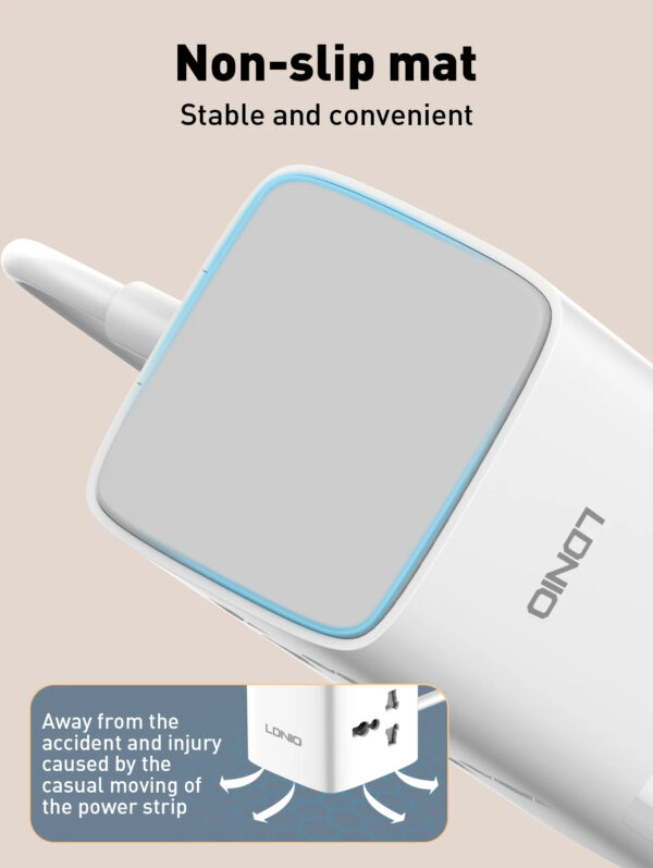 LDNIO 7 in 1 Tower Extension 70W Power Charging Socket Station Extension Cord - Image 10