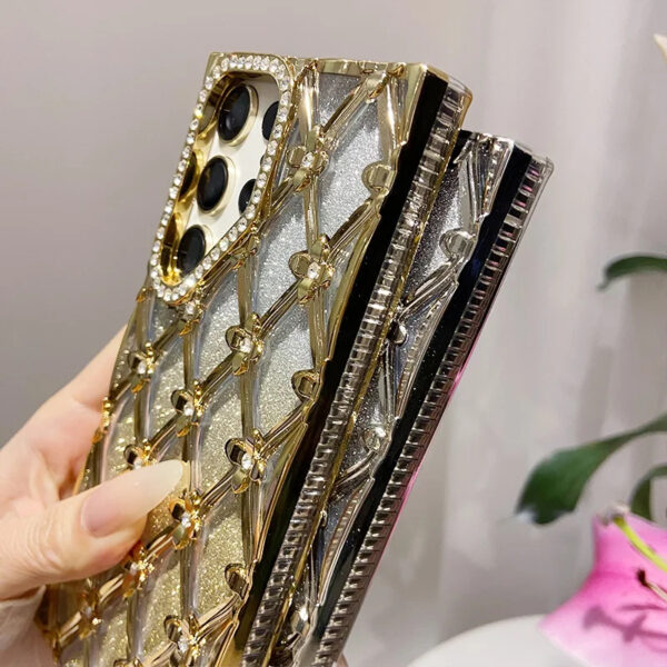 Luxury Premium Fashion Glitter Electroplating Rhinestone Flower  Case Cover for Samsung Series - Image 8