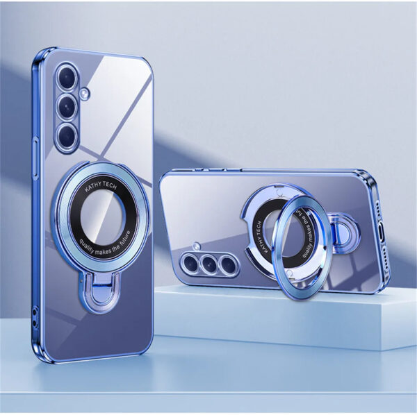 Luxury Premium Transparent Plating Ring Stand Bracket Case For Samsung Galaxy A35/A55 - Image 11
