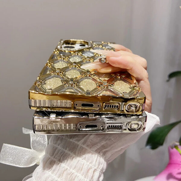 Luxury Premium Fashion Glitter Electroplating Rhinestone Flower  Case Cover for Samsung Series - Image 9