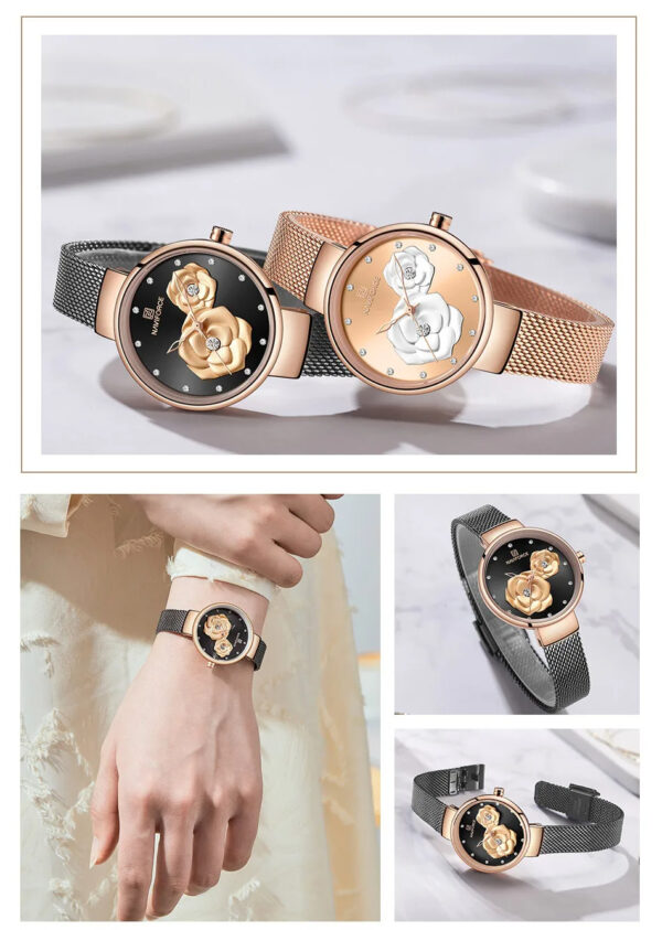 NAVIFORCE Top Design Brand Water Resistant Stainless Strap Women's Watch - Image 5
