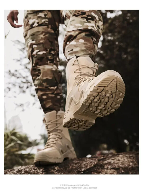 AS33 Men's Tactical High-Top Cowhide Hiking Desert Outdoor Boots - Image 18