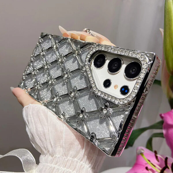 Luxury Premium Fashion Glitter Electroplating Rhinestone Flower  Case Cover for Samsung Series - Image 11