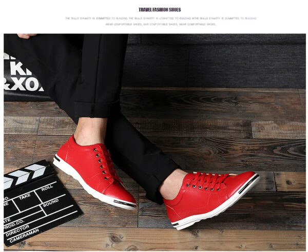 Luxury Premium Leather Simple Designer Breathable Classic Lace-up Sneakers Shoes - Image 10