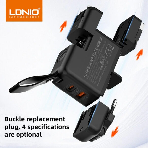 LDNIO Gallium 65W High Power Four-in-One Laptop Mobile Phone Charger GaN Universal - Image 10