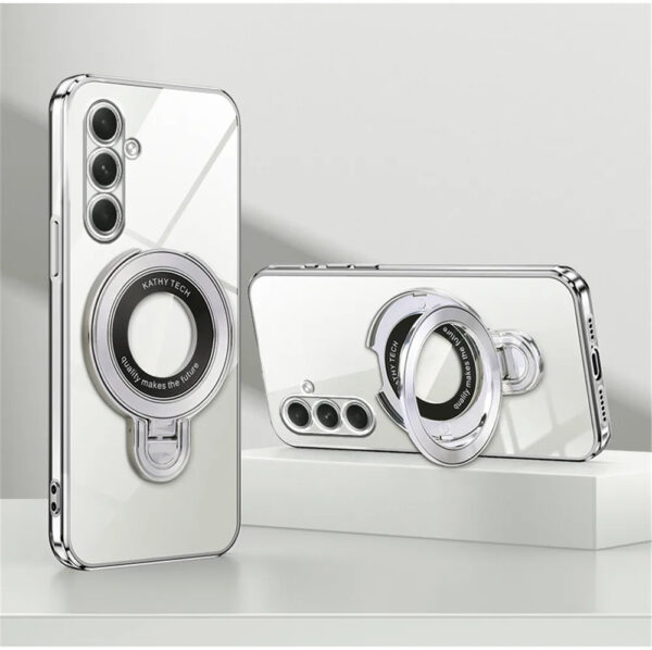 Luxury Premium Transparent Plating Ring Stand Bracket Case For Samsung Galaxy A35/A55 - Image 8