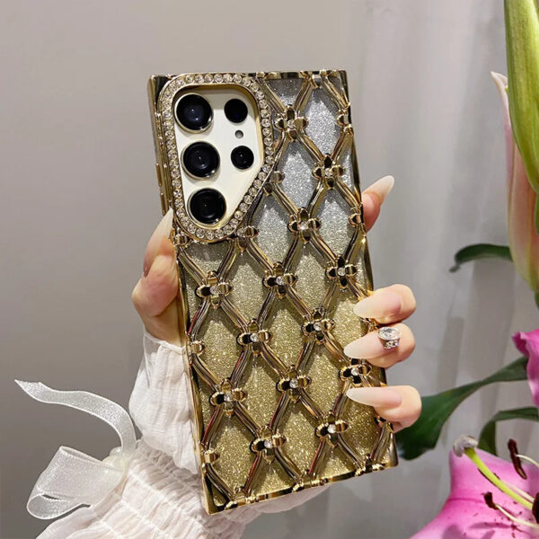Luxury Premium Fashion Glitter Electroplating Rhinestone Flower  Case Cover for Samsung Series - Image 15