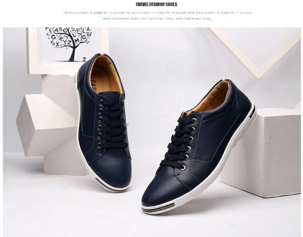 Luxury Premium Leather Simple Designer Breathable Classic Lace-up Sneakers Shoes - Image 17