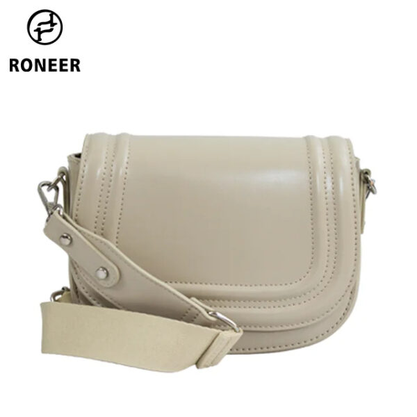 Luxury Premium PU Leather Fashion Vintage Designer Wide Strap Saddle Shoulder Bag - Image 29