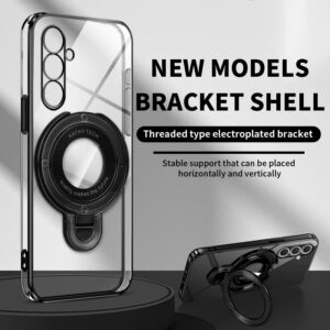 Luxury Premium Transparent Plating Ring Stand Bracket Case For Samsung Galaxy A35/A55