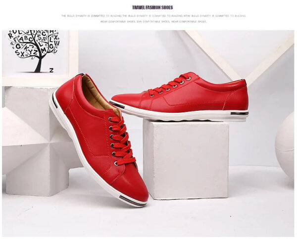 Luxury Premium Leather Simple Designer Breathable Classic Lace-up Sneakers Shoes - Image 21