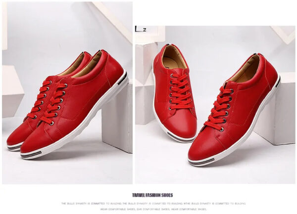 Luxury Premium Leather Simple Designer Breathable Classic Lace-up Sneakers Shoes - Image 22