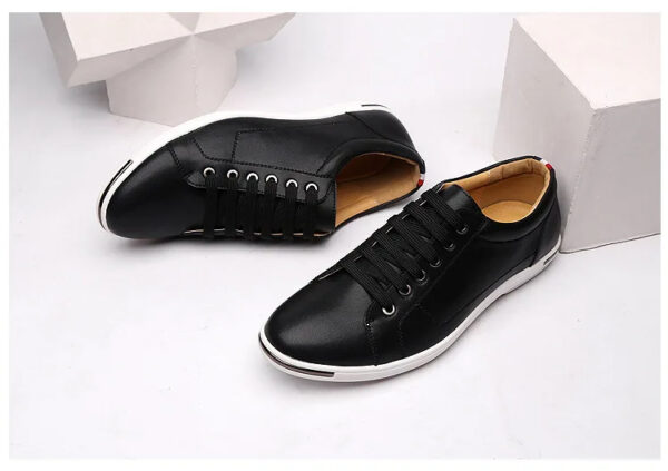 Luxury Premium Leather Simple Designer Breathable Classic Lace-up Sneakers Shoes - Image 23
