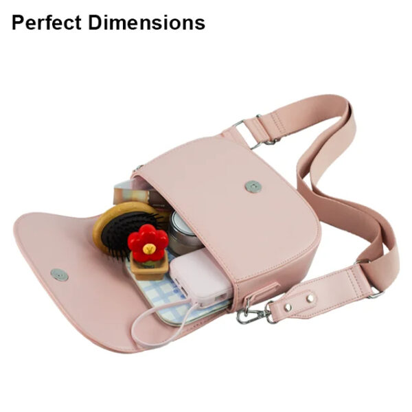 Luxury Premium PU Leather Fashion Vintage Designer Wide Strap Saddle Shoulder Bag - Image 26