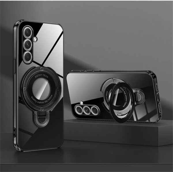Luxury Premium Transparent Plating Ring Stand Bracket Case For Samsung Galaxy A35/A55 - Image 10