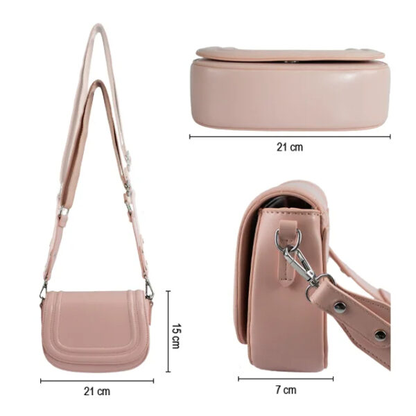 Luxury Premium PU Leather Fashion Vintage Designer Wide Strap Saddle Shoulder Bag - Image 27