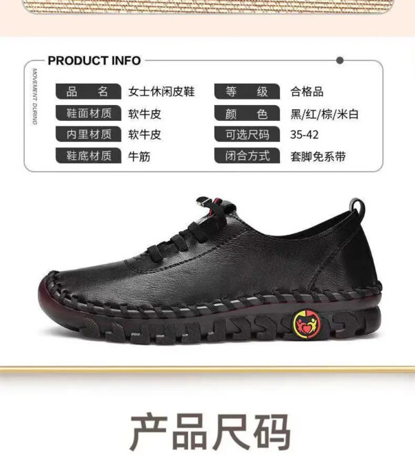 High Quality Leather Flat New Spring Casual comfortable ladies Shoe - Image 2