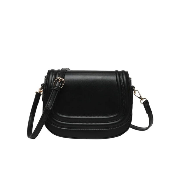 Luxury Premium PU Leather Fashion Vintage Designer Wide Strap Saddle Shoulder Bag - Image 5