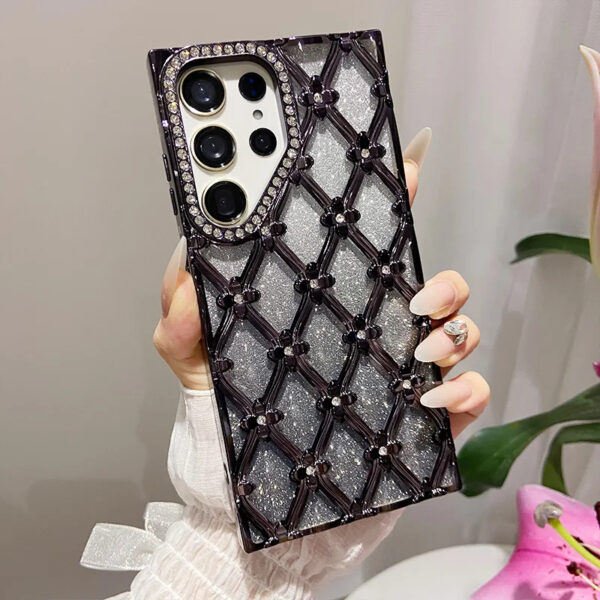 Luxury Premium Fashion Glitter Electroplating Rhinestone Flower  Case Cover for Samsung Series - Image 19