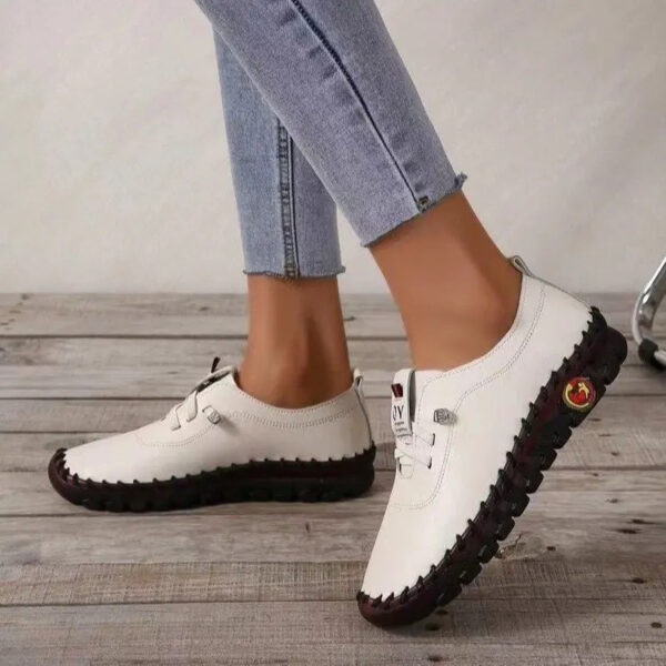 High Quality Leather Flat New Spring Casual comfortable ladies Shoe - Image 23