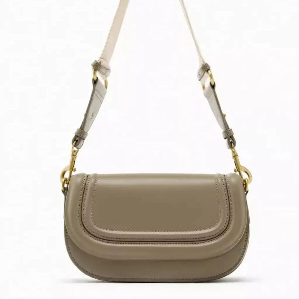 Luxury Premium PU Leather Fashion Vintage Designer Wide Strap Saddle Shoulder Bag - Image 21