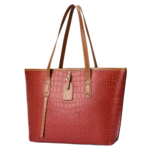 Luxury Premium PU Leather Crocodile Pattern Soft Square Shape Zipper Closure Single Strap Cross-Border Bag - Red