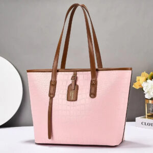 Luxury Premium PU Leather Crocodile Pattern Soft Square Shape Zipper Closure Single Strap Cross-Border Bag - Pink