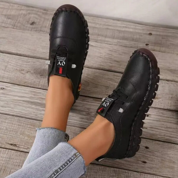 High Quality Leather Flat New Spring Casual comfortable ladies Shoe - Image 24