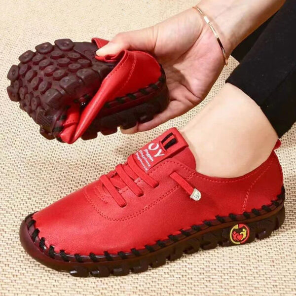 High Quality Leather Flat New Spring Casual comfortable ladies Shoe - Image 28
