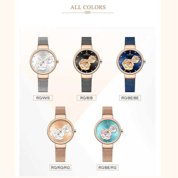NAVIFORCE Top Design Brand Water Resistant Stainless Strap Women's Watch