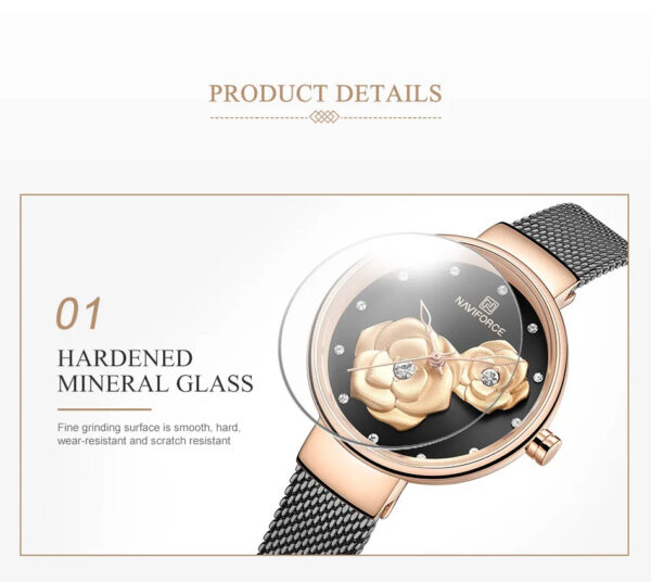NAVIFORCE Top Design Brand Water Resistant Stainless Strap Women's Watch - Image 8