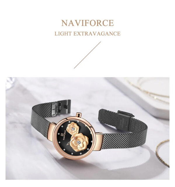 NAVIFORCE Top Design Brand Water Resistant Stainless Strap Women's Watch - Image 9