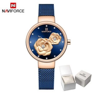 NAVIFORCE Top Design Brand Water Resistant Stainless Strap Women's Watch - Blue
