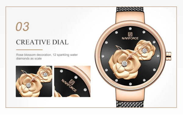 NAVIFORCE Top Design Brand Water Resistant Stainless Strap Women's Watch - Image 11