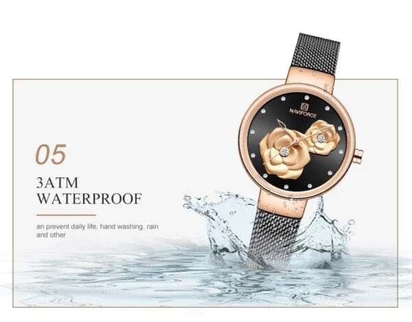 NAVIFORCE Top Design Brand Water Resistant Stainless Strap Women's Watch - Image 15