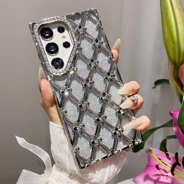 Luxury Premium Fashion Glitter Electroplating Rhinestone Flower  Case Cover for Samsung Series - Image 24